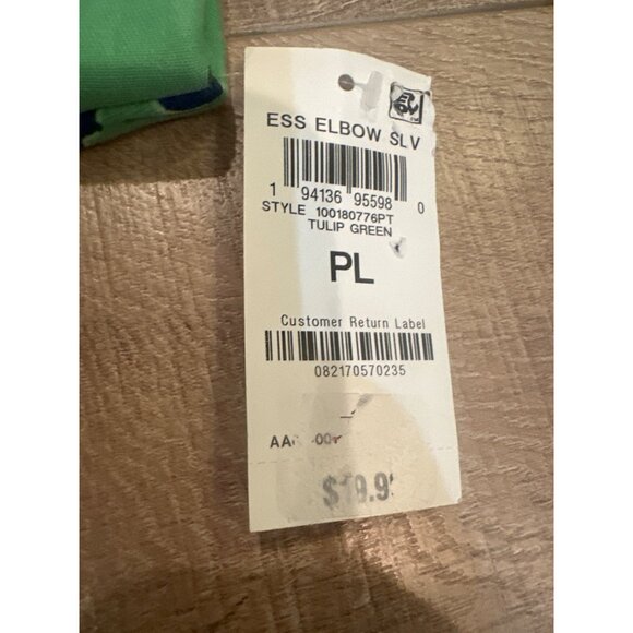 Style & Co Petite Tulip Menagerie Elbow-Sleeve Knit Top Tulip Green Large Petite - Picture 6 of 9